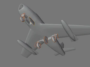 North American F-86A Sabre subsonic fighter 3D Model