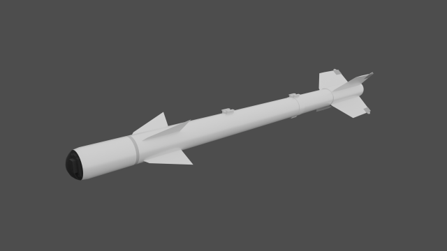 Aim-9B Sidewinder missile Low-Poly 3D Model .c4d .max .obj .3ds .fbx .stl .blend 