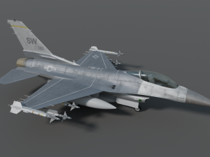 General dynamics F-16 with Sidewinder missiles 3D Model