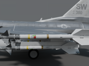 General dynamics F-16 with Sidewinder missiles 3D Model