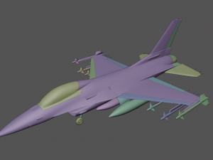 General dynamics F-16 with Sidewinder missiles 3D Model