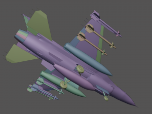 General dynamics F-16 with Sidewinder missiles 3D Model