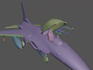 General dynamics F-16 with Sidewinder missiles 3D Model