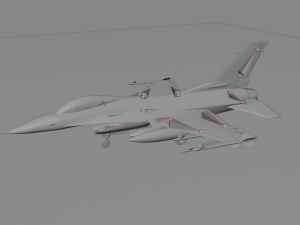 General dynamics F-16 with Sidewinder missiles 3D Model