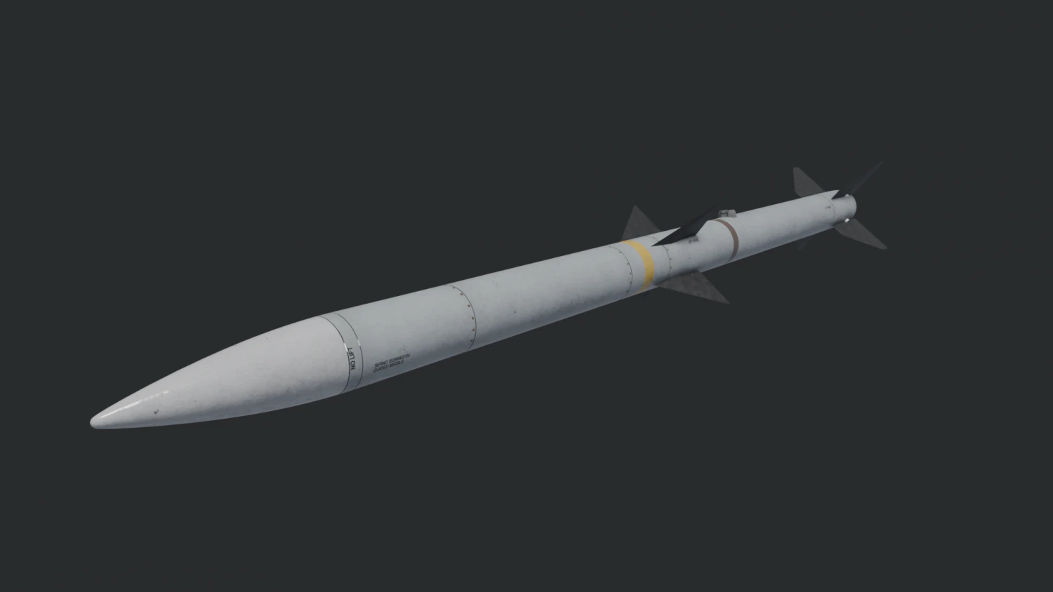 AIM-120 AMRAAM missile 3D Model .c4d .max .obj .3ds .fbx .stl .blend 
