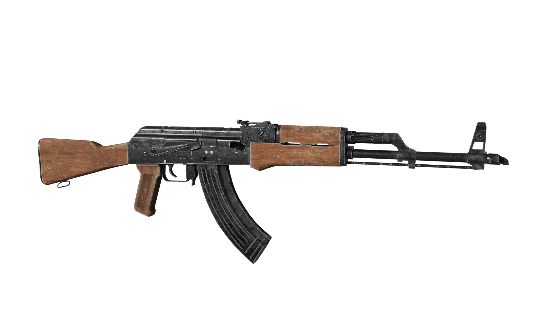 Ak-47 AKM 3D Model .c4d .max .obj .3ds .fbx .stl .blend 