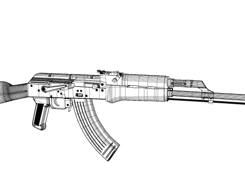 Ak-47 AKM Modello 3D