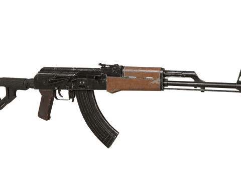 Ak-47 AKM with metall stock Model 3D