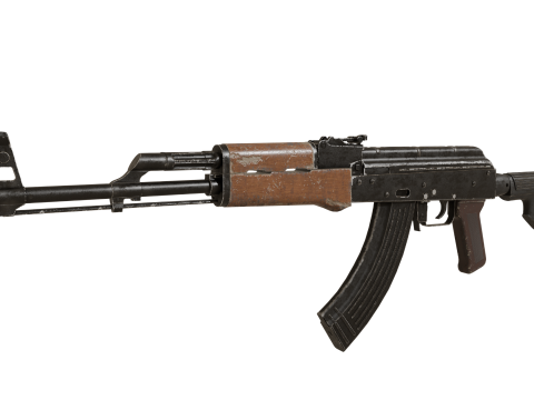Ak-47 AKM with metall stock Model 3D
