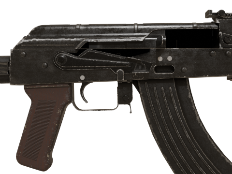 Ak-47 AKM with metall stock Model 3D