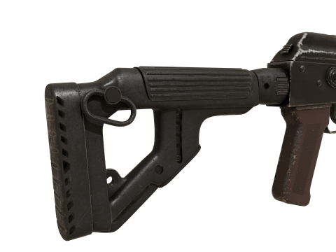 Ak-47 AKM with metall stock Model 3D