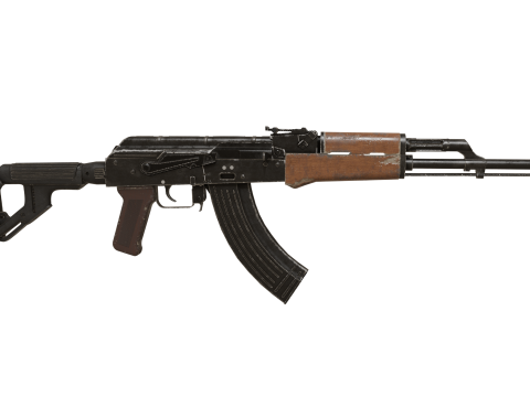 Ak-47 AKM with metall stock Model 3D