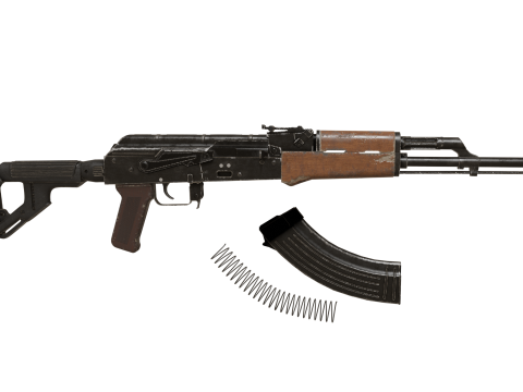 Ak-47 AKM with metall stock Model 3D
