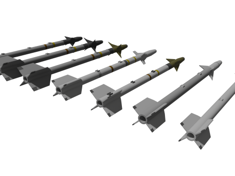 Aim-9 Sidewinders low poly collection 3D Model