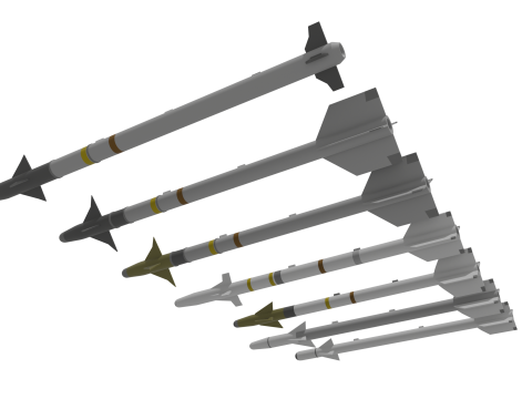 Aim-9 Sidewinders low poly collection 3D Model