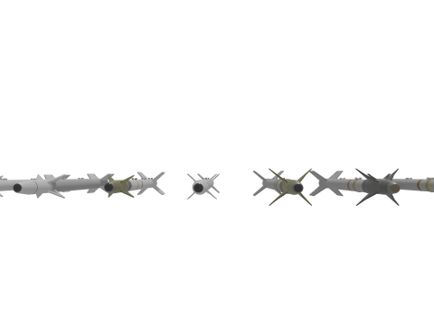 Aim-9 Sidewinders low poly collection 3D Model