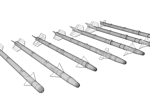 Aim-9 Sidewinders low poly collection 3D Model