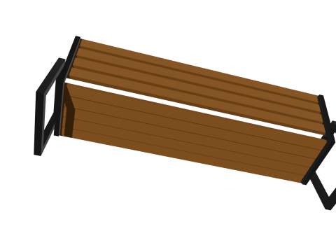 Bench Low Poly Modello 3D