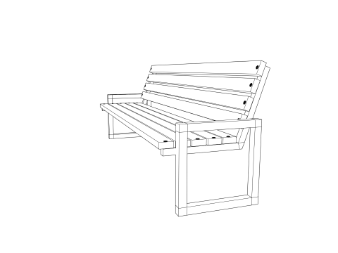 Bench Low Poly Modello 3D