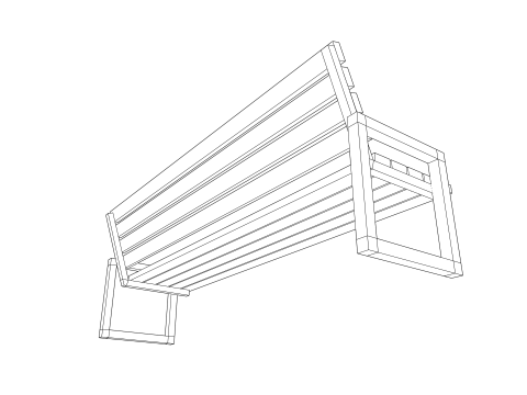 Bench Low Poly Modello 3D