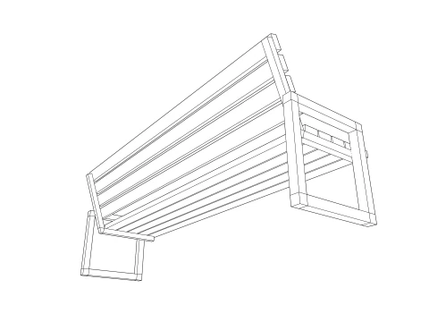 Banco baixo poli Modelo 3D