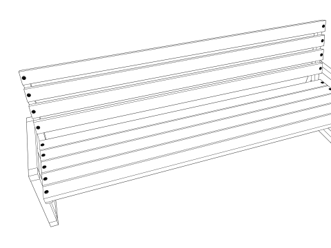 Bench Low Poly Modello 3D