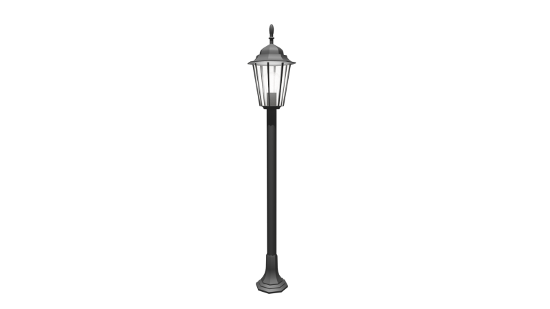 Street lamp gray low poly Model 3D .c4d .max .obj .3ds .fbx .stl .blend 