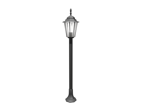 Street lamp gray low poly 3D मॉडल