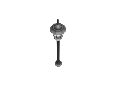 Street lamp gray low poly Model 3D