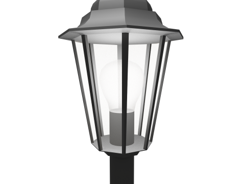 Street lamp gray low poly Model 3D