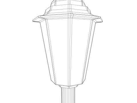 Street lamp gray low poly Model 3D