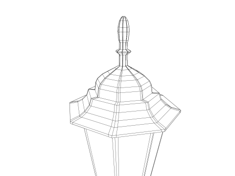 Street lamp gray low poly Model 3D