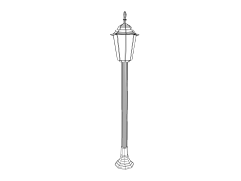 Street lamp gray low poly Model 3D