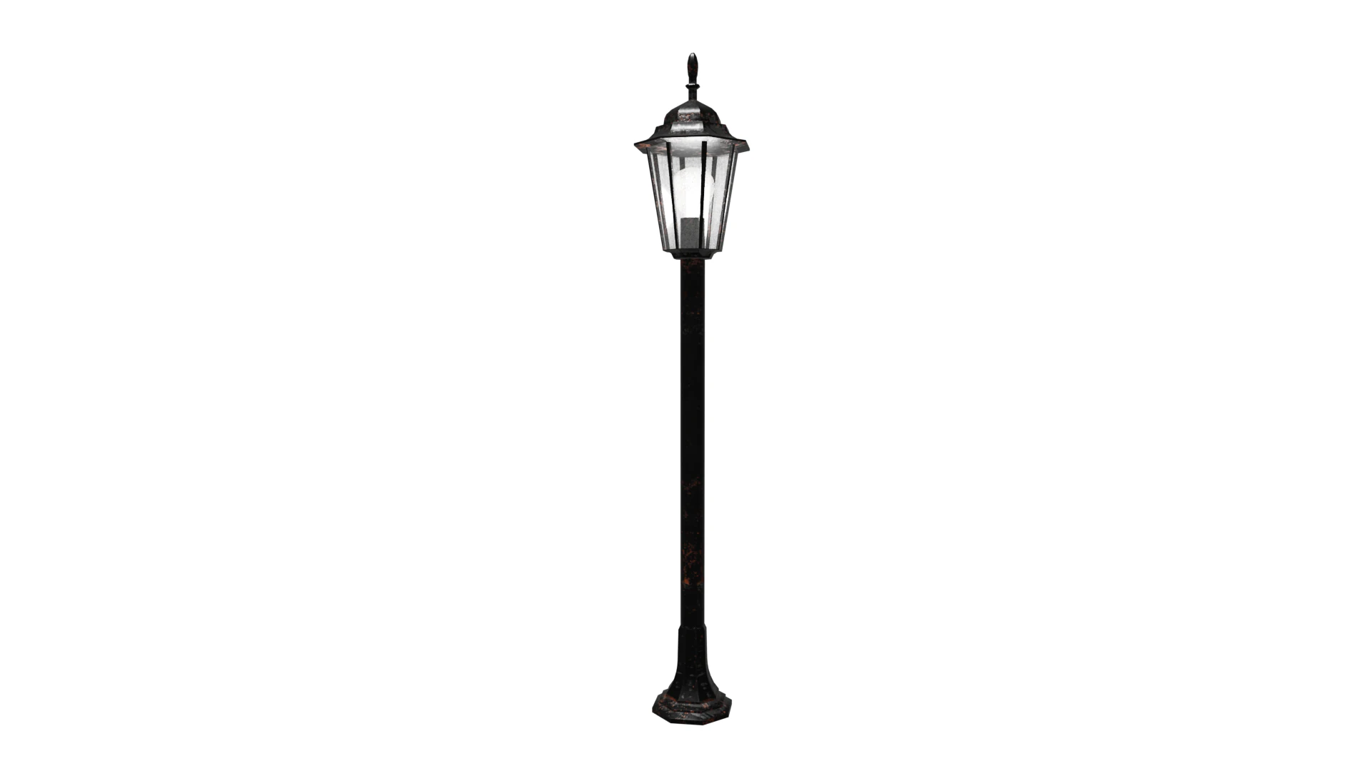 Street lamp low poly PBR 3D Model .c4d .max .obj .3ds .fbx .stl .blend