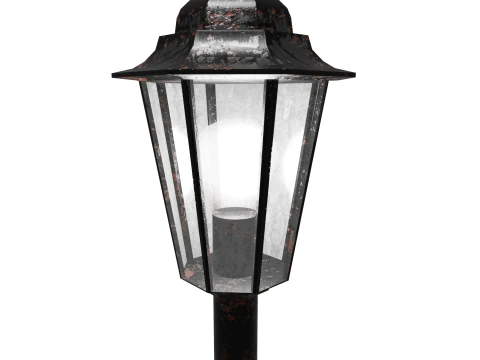 Street lamp low poly PBR 3D Model