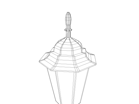 Street lamp low poly PBR Modello 3D