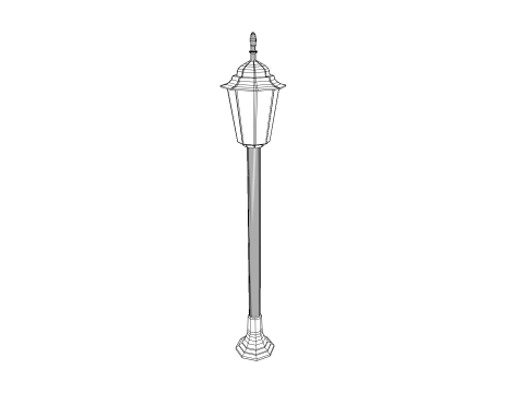 Street lamp low poly PBR Modello 3D