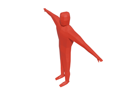 Human low poly rigged Model 3D