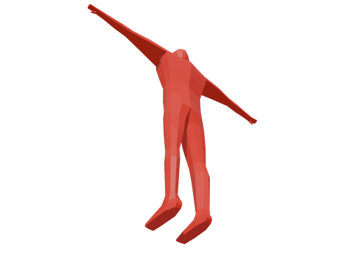 Human low poly rigged Model 3D