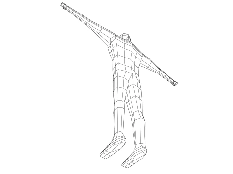 인간 로우 폴리 조작 3D 모델