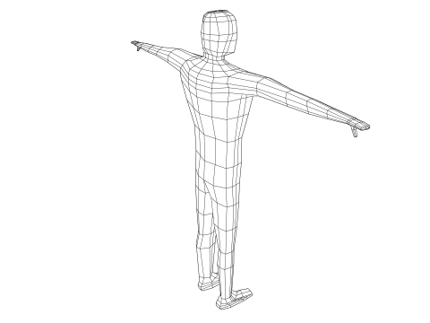 Human low poly rigged Model 3D