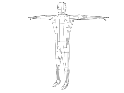Human low poly rigged Model 3D