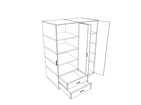 Closet low poly PBR 3D Model