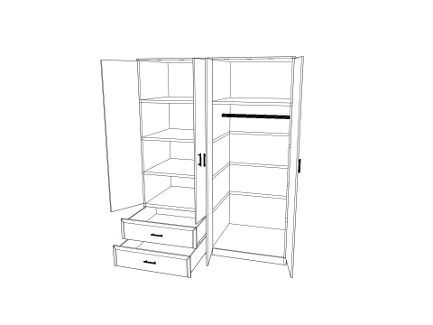 Closet low poly PBR 3D Model