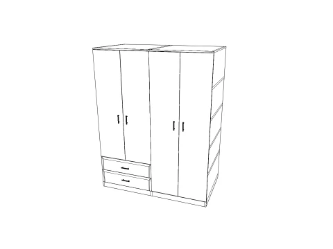 Closet low poly PBR 3D Model