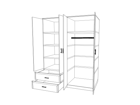 Closet low poly PBR 3D Model