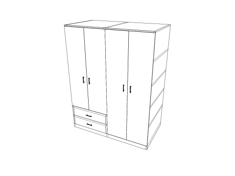 Closet low poly PBR 3D Model