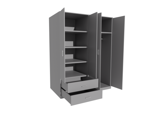 Closet low poly with materials Model 3D