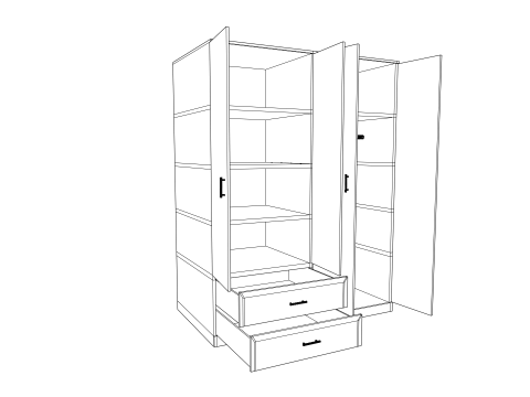 Closet low poly with materials Model 3D