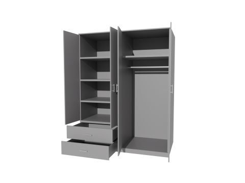 Closet low poly with materials Model 3D